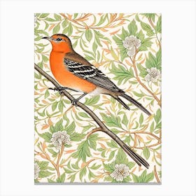 Mockingbird 2 William Morris Style Bird Canvas Print