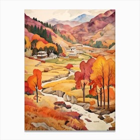 Autumn National Park Painting Rila Monastery Nature Park Bulgaria 3 Canvas Print