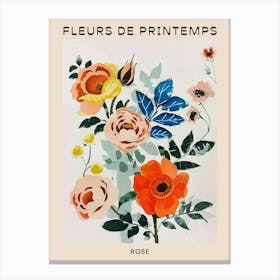 Spring Floral French Poster  Rose 1 Canvas Print