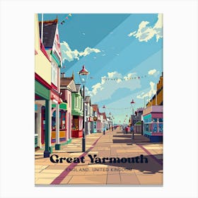 Great Yarmouth Southtown England Travel Illustration Canvas Print