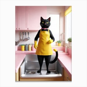 Cat In A Sink Canvas Print