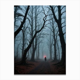 Spooky Pitch Black Woods Canvas Print