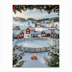 Christmas Village In Norway Canvas Print