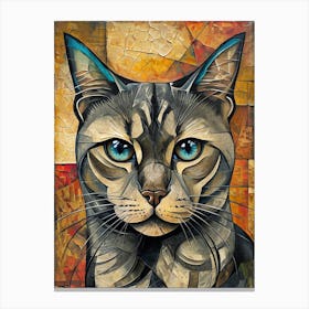 Cat With Blue Eyes Canvas Print