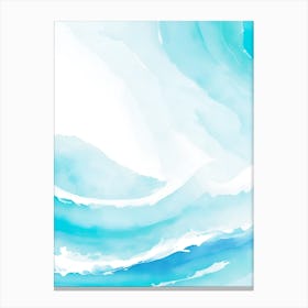 Blue Ocean Wave Watercolor Vertical Composition 50 Canvas Print