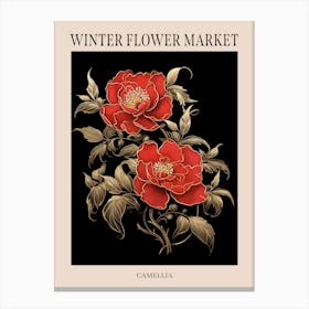 Camellia 2 Winter Flower Market Poster Canvas Print