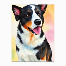 Australian Cattle Dog 2 Watercolour dog Canvas Print