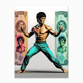Kung Fu Action Bruce Vintage Retro Art Print Canvas Print