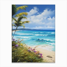 A Painting Of Flamenco Beach, Culebra Puerto Rico 3 Canvas Print