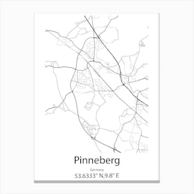 Pinneberg,Germany Minimalist Map Canvas Print