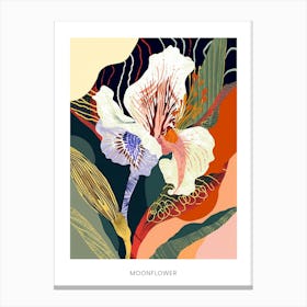 Colourful Flower Illustration Poster Moonflower 2 Canvas Print
