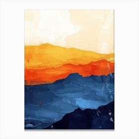 Sunset in a Mountain, Minimalism Canvas Print