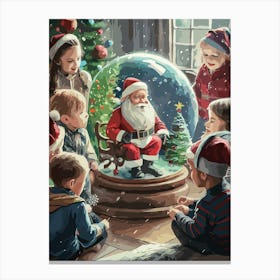 Santa In The Snowglobe 1 Canvas Print