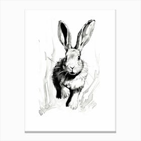 Rabbit Prints Black And White Ink 10 Canvas Print