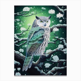 Ohara Koson Inspired Bird Painting Owl 2 Canvas Print