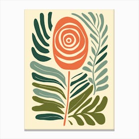 Rose With Leaves Canvas Print