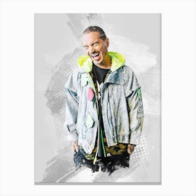 J Balvin Singer Watercolor Canvas Print