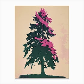 Hemlock Tree Colourful Illustration 4 Canvas Print