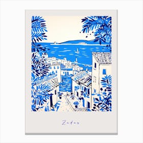 Zadar Croatia Mediterranean Blue Drawing Poster Canvas Print