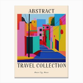 Abstract Travel Collection Poster Mexico City Mexico 1 Canvas Print