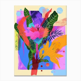 Celosia 2 Neon Flower Collage Canvas Print