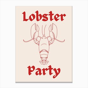 Lobster Party Red Canvas Print