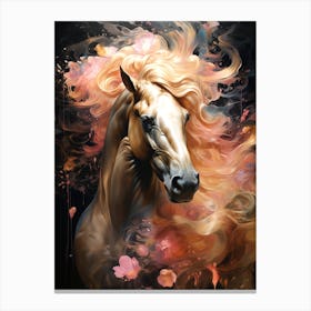 Horse With Flowers 4 Canvas Print