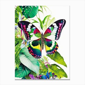 Butterfly In Rainforest Decoupage 1 Canvas Print