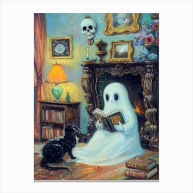 Ghost Reading A Book 13 Canvas Print