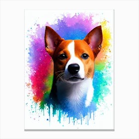 Basenji Rainbow Oil Painting dog Canvas Print