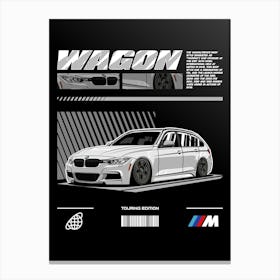 Bmw F31 Wagon White Canvas Print