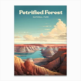 Petrified Forest National Park Arizona Adventure Modern Travel Illustration Canvas Print