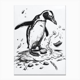 King Penguin Playing 2 Canvas Print