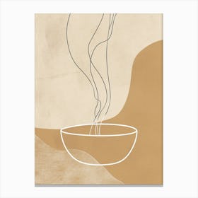 Bowl Of Soup Minimalist Line Art Monoline Illustration Canvas Print