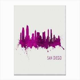 San Diego California City Purple Canvas Print