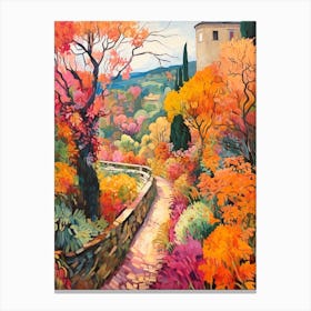 Autumn Gardens Painting Villa Cimbrone Gardens Italy Canvas Print