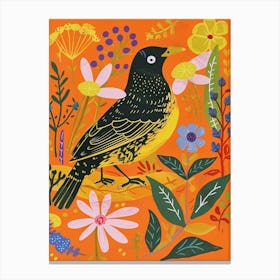 Spring Birds Blackbird 1 Canvas Print