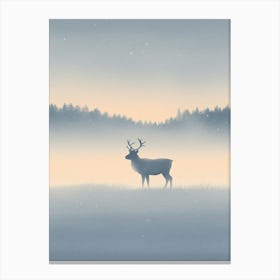 Deer In The Snow 1 Canvas Print