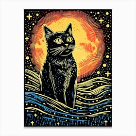 Nebula Pawscape, Psychedelic Cats series Canvas Print