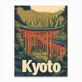 Aihrgdesign A Vintage Travel Poster Of Kyoto Featuring The Ic C9979887 E24f 4903 Afef D18d7801aecb 1 Canvas Print