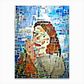 Mosaic Portrait Of A Woman Canvas Print