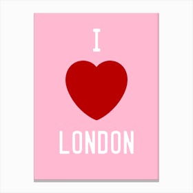 I Love London Red Heart Canvas Print