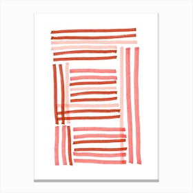 Pink And Copper Stripe Canvas Print