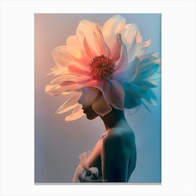 "Double Exposure Floral Woman Portrait" Canvas Print