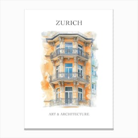 Zurich Travel And Architecture Poster 4 Canvas Print