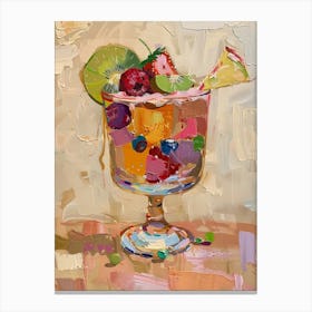 Fruit Jelly Beige Brushstroke Painting Canvas Print