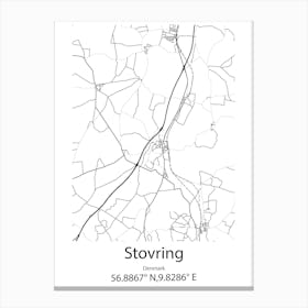 Stovring,Denmark Minimalist Map Canvas Print