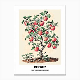 Cedar Tree Storybook Illustration 3 Poster Canvas Print