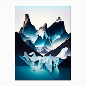 Los Glaciares National Park Argentina Cut Out PaperII Canvas Print