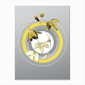 Botanical Red Passion Flower in Yellow and Gray Gradient n.062 Canvas Print